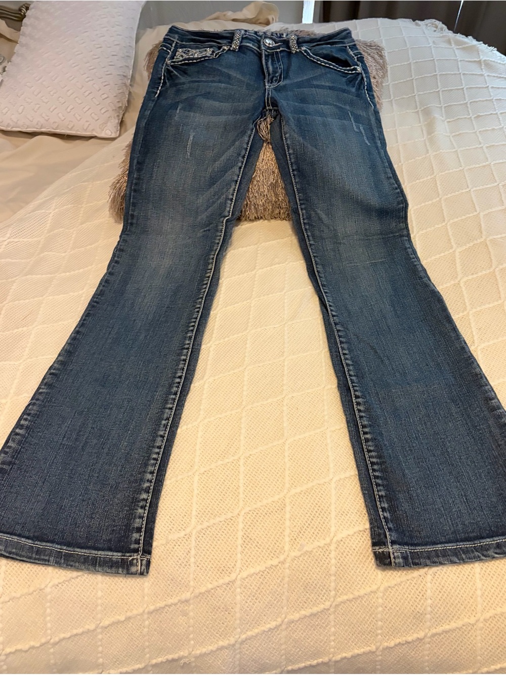 Miss Chic Jeans Blue Flare Denim Pants